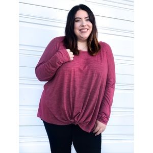 Rose Pink Top w/ Knot Detail